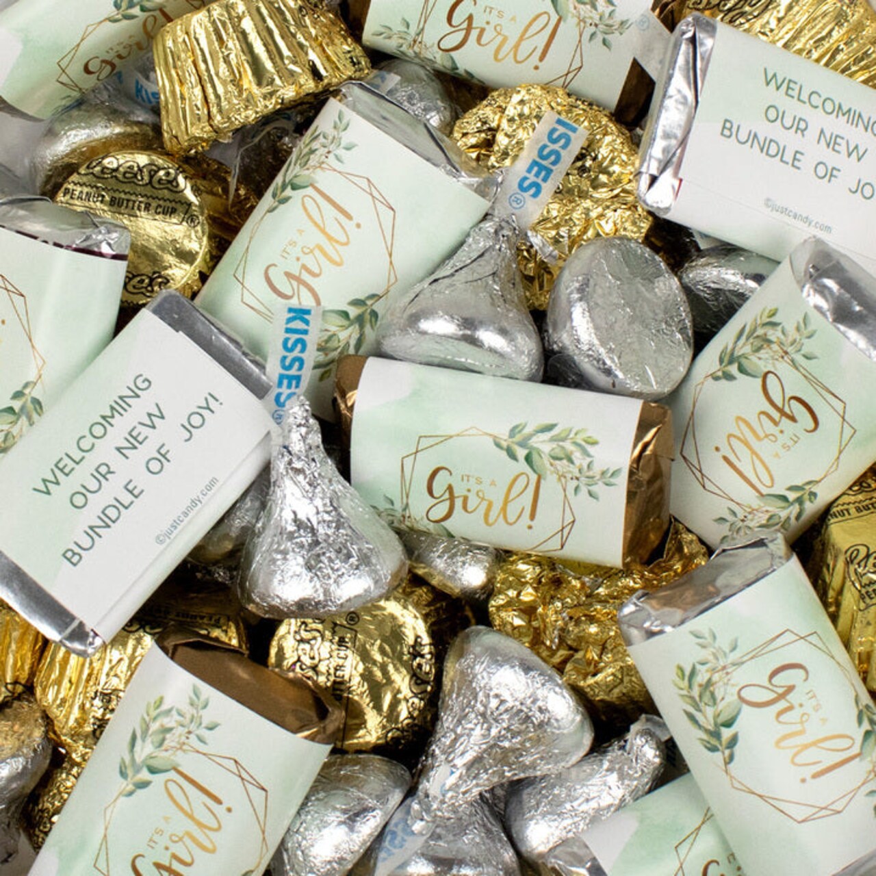 105 pcs It's a Girl Baby Shower Candy Hershey's Chocolate Mix (1.75 lbs) - by Just Candy